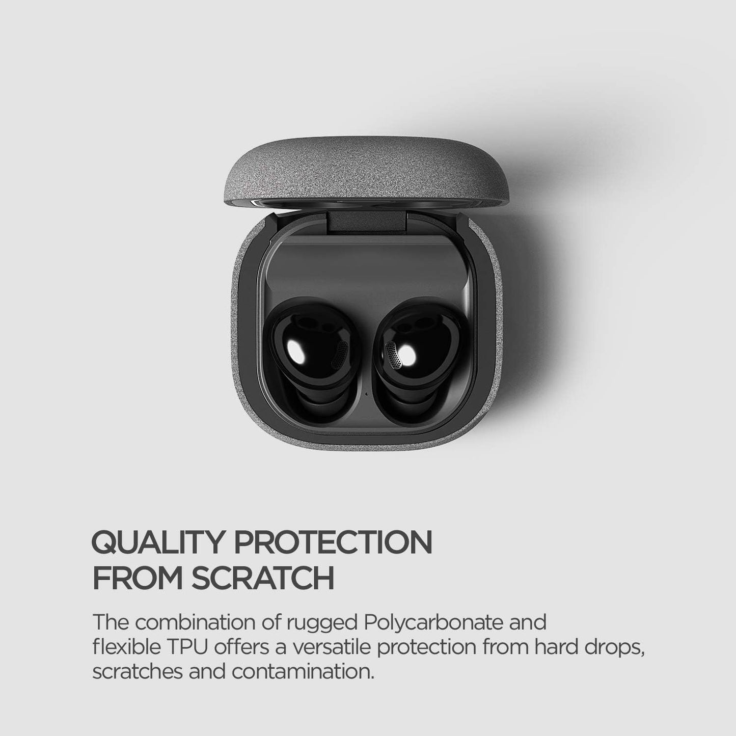 Compatible Galaxy Buds Case - Full Body Shockproof Hard Shell Cover (Modern-Sand Stone)